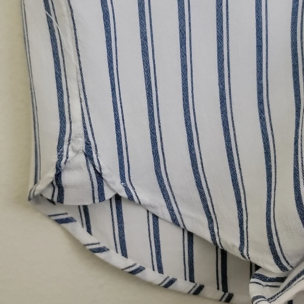 Justice Blue & White Striped Short Sleeve Top 12